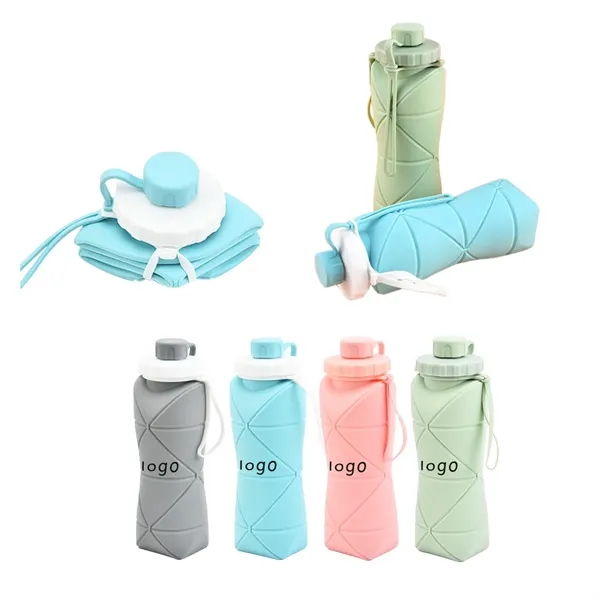 20oz Large Capacity Silicone Folding Water Bottle