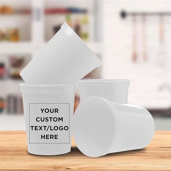 8Oz Plastic Stadium Cups Personalized - 8Oz Plastic Stadium Cups Personalized - Image 1 of 3