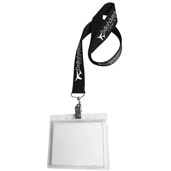 0.75" Lanyard Screen Printed with Badge Holder - 0.75" Lanyard Screen Printed with Badge Holder - Image 1 of 50