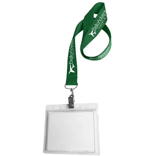 0.75" Lanyard Screen Printed with Badge Holder - 0.75" Lanyard Screen Printed with Badge Holder - Image 3 of 50