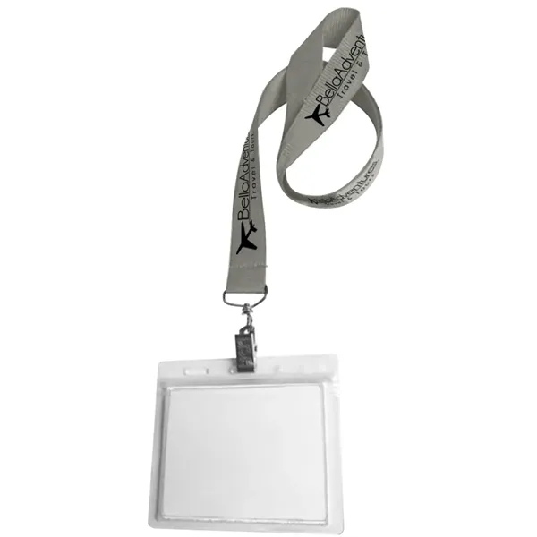 0.75" Lanyard Screen Printed with Badge Holder - 0.75" Lanyard Screen Printed with Badge Holder - Image 4 of 50