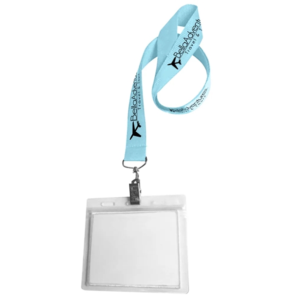 0.75" Lanyard Screen Printed with Badge Holder - 0.75" Lanyard Screen Printed with Badge Holder - Image 34 of 50