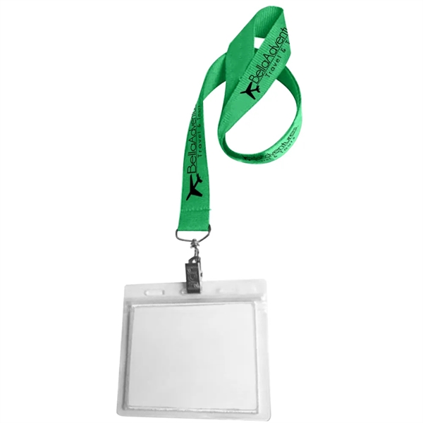 0.75" Lanyard Screen Printed with Badge Holder - 0.75" Lanyard Screen Printed with Badge Holder - Image 35 of 50