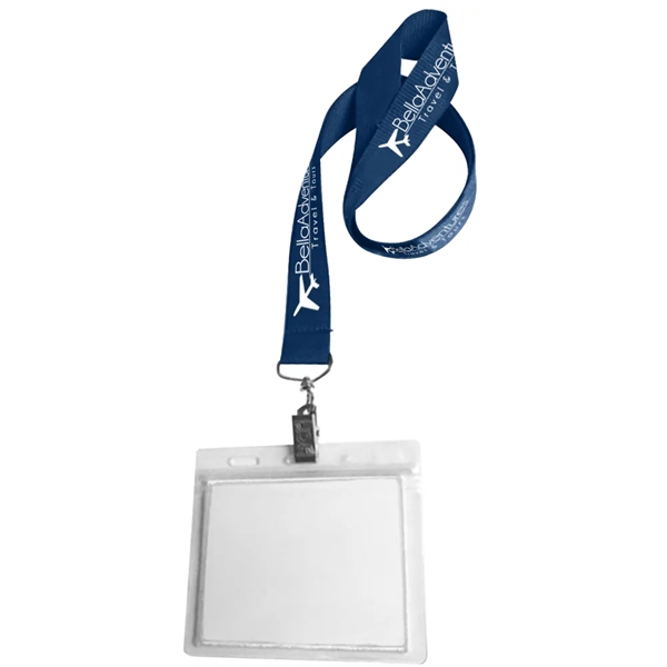 0.75" Lanyard Screen Printed with Badge Holder - 0.75" Lanyard Screen Printed with Badge Holder - Image 37 of 50