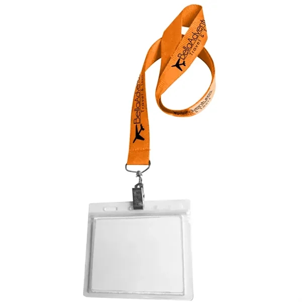 0.75" Lanyard Screen Printed with Badge Holder - 0.75" Lanyard Screen Printed with Badge Holder - Image 39 of 50