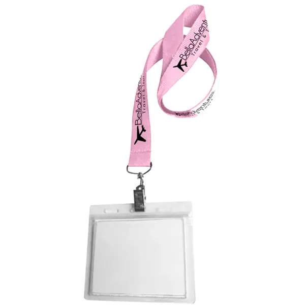 0.75" Lanyard Screen Printed with Badge Holder - 0.75" Lanyard Screen Printed with Badge Holder - Image 40 of 50