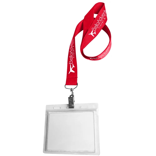 0.75" Lanyard Screen Printed with Badge Holder - 0.75" Lanyard Screen Printed with Badge Holder - Image 42 of 50