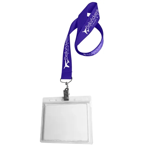 0.75" Lanyard Screen Printed with Badge Holder - 0.75" Lanyard Screen Printed with Badge Holder - Image 43 of 50