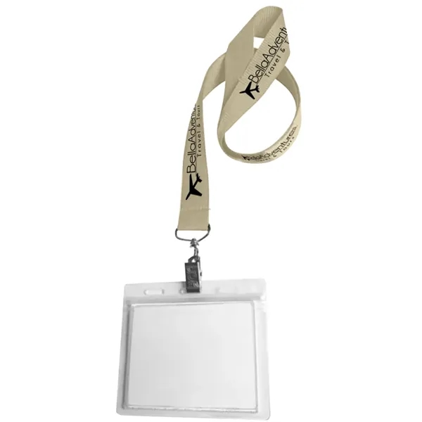 0.75" Lanyard Screen Printed with Badge Holder - 0.75" Lanyard Screen Printed with Badge Holder - Image 45 of 50