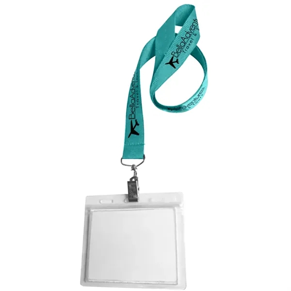 0.75" Lanyard Screen Printed with Badge Holder - 0.75" Lanyard Screen Printed with Badge Holder - Image 46 of 50