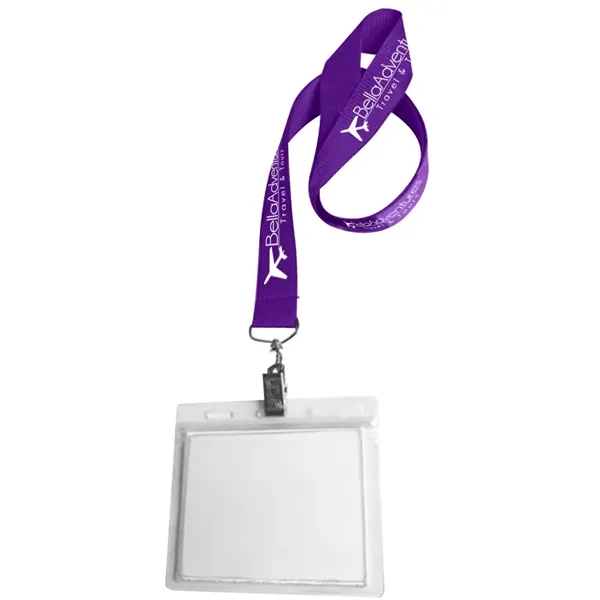 0.75" Lanyard Screen Printed with Badge Holder - 0.75" Lanyard Screen Printed with Badge Holder - Image 48 of 50