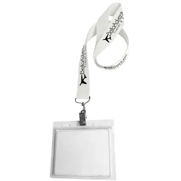 0.75" Lanyard Screen Printed with Badge Holder - 0.75" Lanyard Screen Printed with Badge Holder - Image 49 of 50