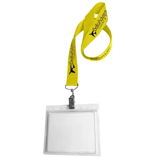 0.75" Lanyard Screen Printed with Badge Holder - 0.75" Lanyard Screen Printed with Badge Holder - Image 50 of 50