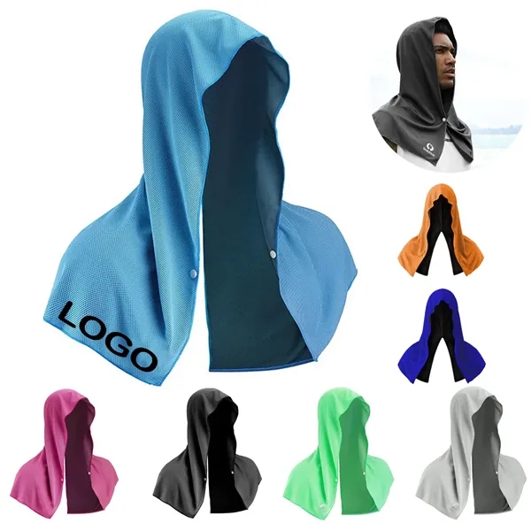 In Stock Cooling Hoodie Towel For Neck And Face - In Stock Cooling Hoodie Towel For Neck And Face - Image 0 of 7