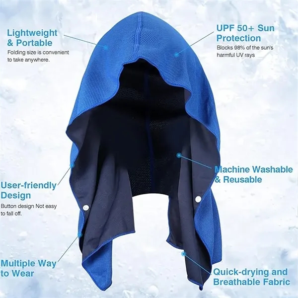 In Stock Cooling Hoodie Towel For Neck And Face - In Stock Cooling Hoodie Towel For Neck And Face - Image 4 of 7