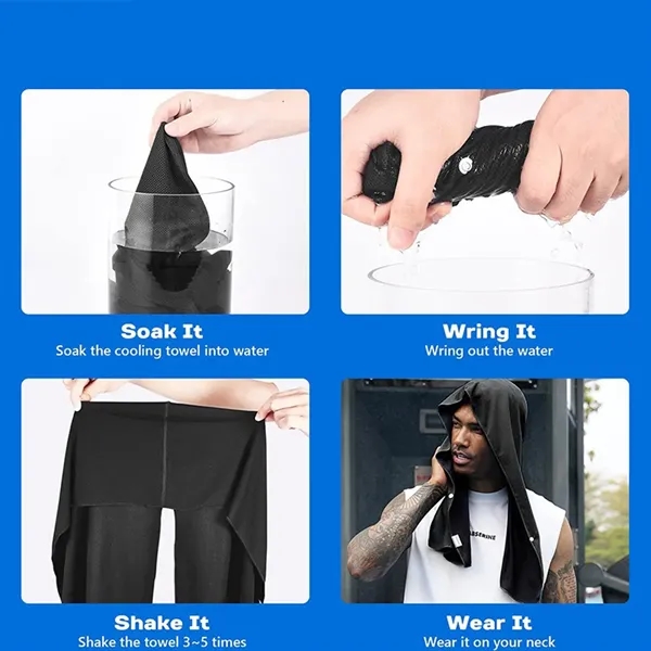 In Stock Cooling Hoodie Towel For Neck And Face - In Stock Cooling Hoodie Towel For Neck And Face - Image 5 of 7