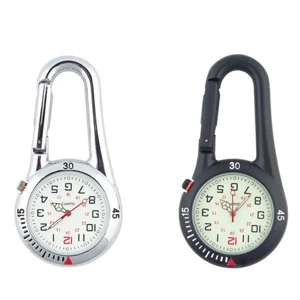 Luminous Pocket Watch with Carabiner - Luminous Pocket Watch with Carabiner - Image 0 of 2
