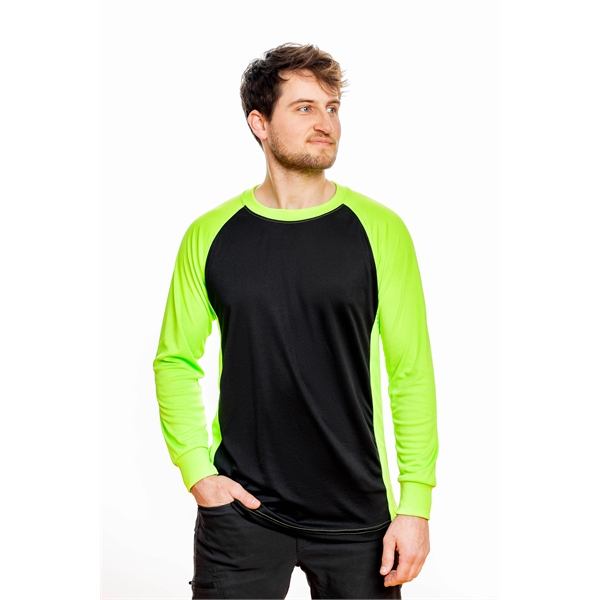 High Visibility TWO TONE POLYESTER TEE Long Sleeve - High Visibility TWO TONE POLYESTER TEE Long Sleeve - Image 0 of 7