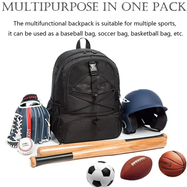 Baseball Softball Bag Backpack - Baseball Softball Bag Backpack - Image 5 of 6