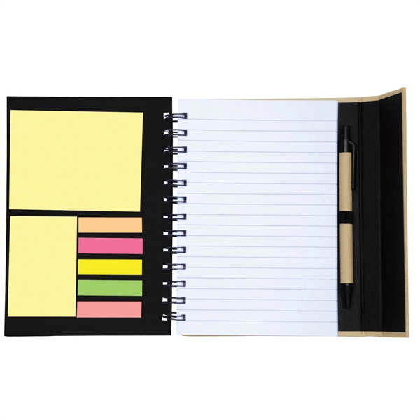 Eco-Recycled Magnetic Journal with Sticky Notes and Flags - Eco-Recycled Magnetic Journal with Sticky Notes and Flags - Image 5 of 11