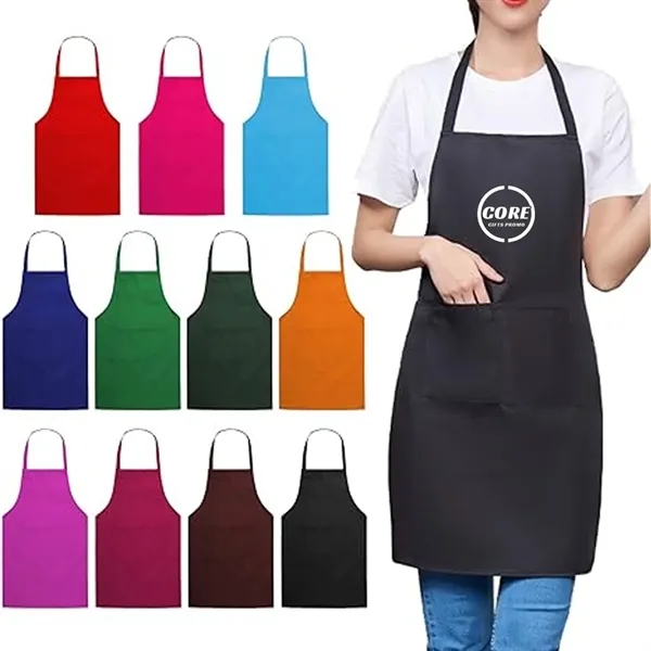 Unisex Comfortable Bib Apron with 2 Pockets Washable - Unisex Comfortable Bib Apron with 2 Pockets Washable - Image 0 of 2