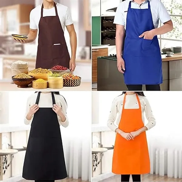 Unisex Comfortable Bib Apron with 2 Pockets Washable - Unisex Comfortable Bib Apron with 2 Pockets Washable - Image 2 of 2