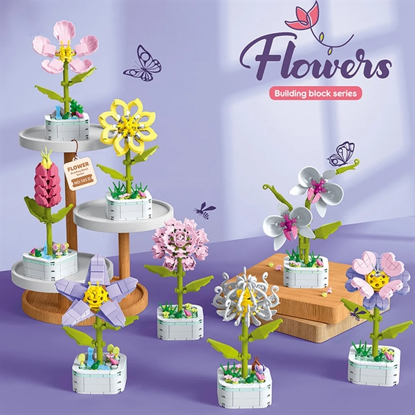 Single Flower Bouquet Building Blocks Set Kit - Single Flower Bouquet Building Blocks Set Kit - Image 1 of 4