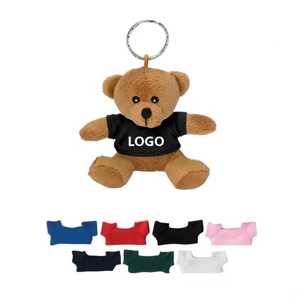 3 1/2" Bear Keychain w/ Logo on Shirt - 3 1/2" Bear Keychain w/ Logo on Shirt - Image 0 of 4