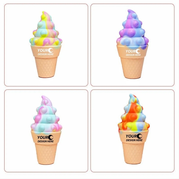 Ice Cream Shaped Squeeze Toy Stress Reliever - Ice Cream Shaped Squeeze Toy Stress Reliever - Image 1 of 1