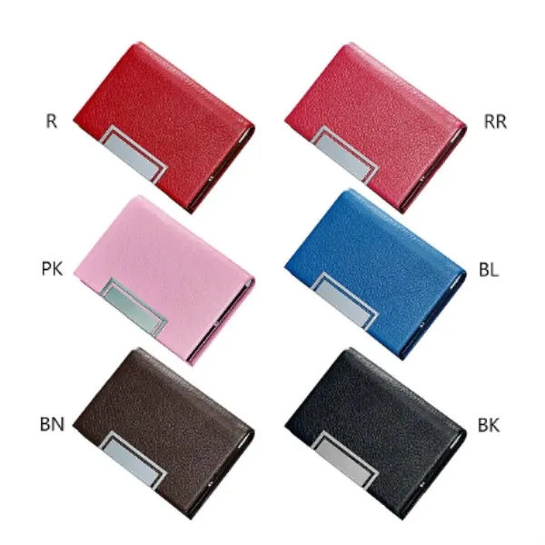 Leather Pocket Clip Metal Business ID Credit Card Wallet - Leather Pocket Clip Metal Business ID Credit Card Wallet - Image 2 of 2
