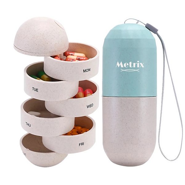 Grain Fiber Moisture Proof Weekly Pill Organizer - Grain Fiber Moisture Proof Weekly Pill Organizer - Image 0 of 6