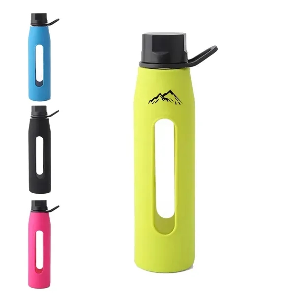 Glass Bottles W/ Silicone Sleeve - Glass Bottles W/ Silicone Sleeve - Image 0 of 3