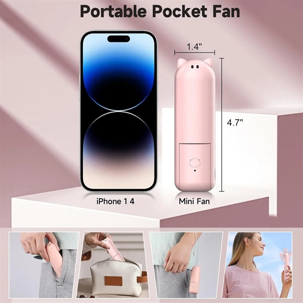 Handheld Foldable Mini Fan With Power Bank - Handheld Foldable Mini Fan With Power Bank - Image 2 of 4