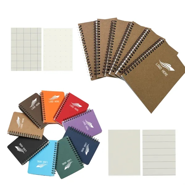 Recyclable Customizable Kraft Cover Spiral Bound Notebook - Recyclable Customizable Kraft Cover Spiral Bound Notebook - Image 1 of 1