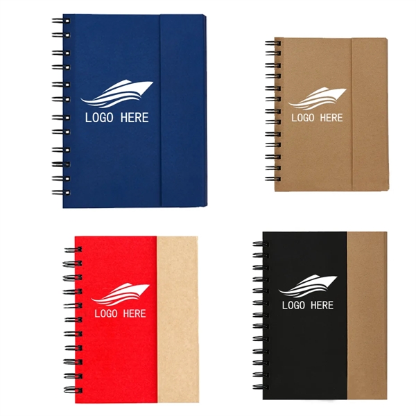 Customizable Eco-Friendly Notebook With Sticky Note And Pen - Customizable Eco-Friendly Notebook With Sticky Note And Pen - Image 0 of 1