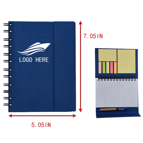 Customizable Eco-Friendly Notebook With Sticky Note And Pen - Customizable Eco-Friendly Notebook With Sticky Note And Pen - Image 1 of 1