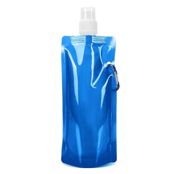 16oz Collapsible Travel Water Bottle with Carabiner Clip - 16oz Collapsible Travel Water Bottle with Carabiner Clip - Image 2 of 12