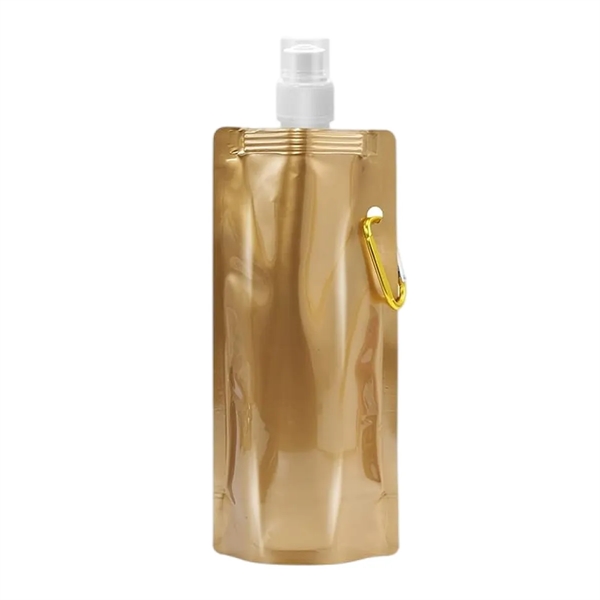 16oz Collapsible Travel Water Bottle with Carabiner Clip - 16oz Collapsible Travel Water Bottle with Carabiner Clip - Image 4 of 12