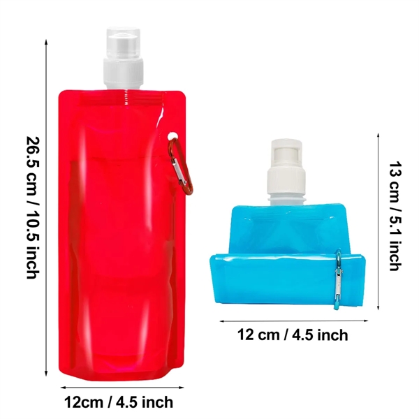 16oz Collapsible Travel Water Bottle with Carabiner Clip - 16oz Collapsible Travel Water Bottle with Carabiner Clip - Image 1 of 12