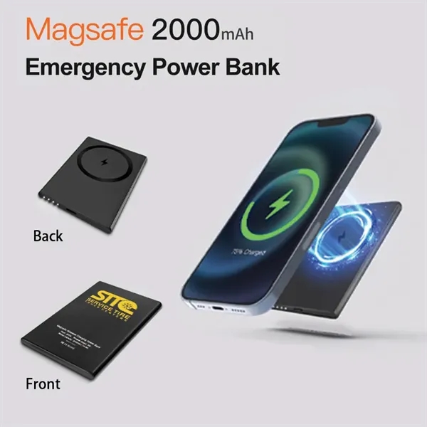 2000mAh Magnetic Emergency Wireless Charging Power Bank - 2000mAh Magnetic Emergency Wireless Charging Power Bank - Image 0 of 5