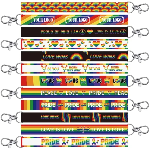 Gay Pride Rainbow Lanyard Keychains - Gay Pride Rainbow Lanyard Keychains - Image 0 of 1