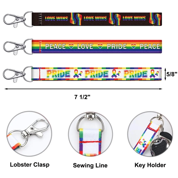 Gay Pride Rainbow Lanyard Keychains - Gay Pride Rainbow Lanyard Keychains - Image 1 of 1