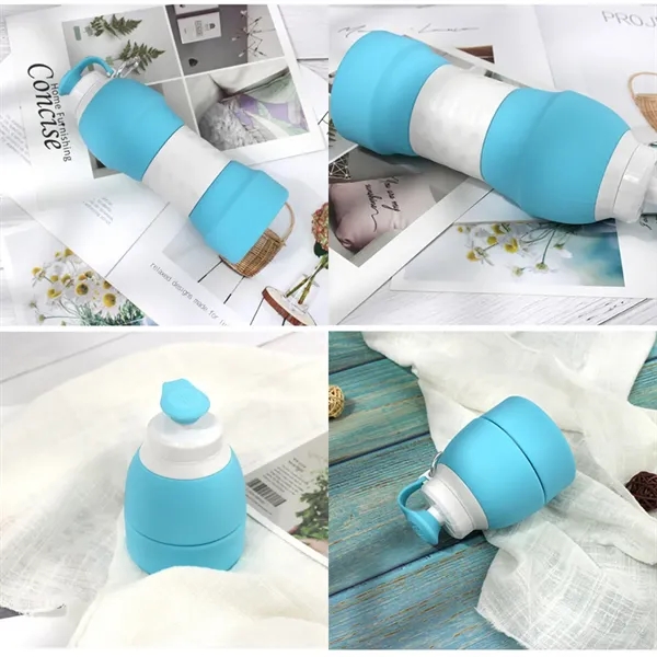 20oz Collapsible Silicone Reusable Portable Water Bottle - 20oz Collapsible Silicone Reusable Portable Water Bottle - Image 3 of 4