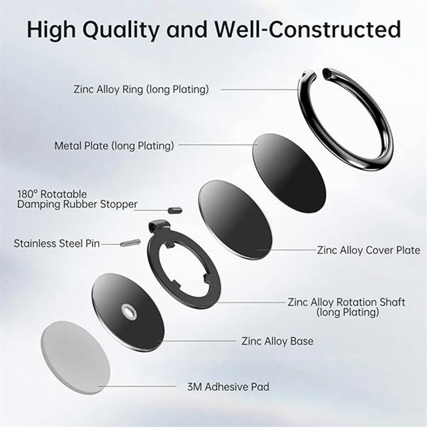 Adjustable Round Cellphone Ring Holder Stand - Adjustable Round Cellphone Ring Holder Stand - Image 2 of 4