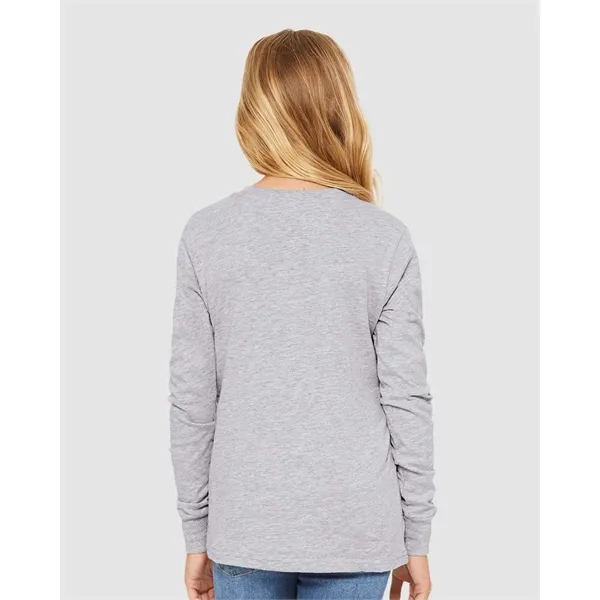 BELLA + CANVAS Youth Heather CVC Long Sleeve Tee - BELLA + CANVAS Youth Heather CVC Long Sleeve Tee - Image 7 of 26
