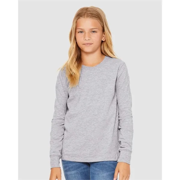 BELLA + CANVAS Youth Heather CVC Long Sleeve Tee - BELLA + CANVAS Youth Heather CVC Long Sleeve Tee - Image 6 of 26