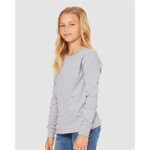 BELLA + CANVAS Youth Heather CVC Long Sleeve Tee - BELLA + CANVAS Youth Heather CVC Long Sleeve Tee - Image 8 of 26