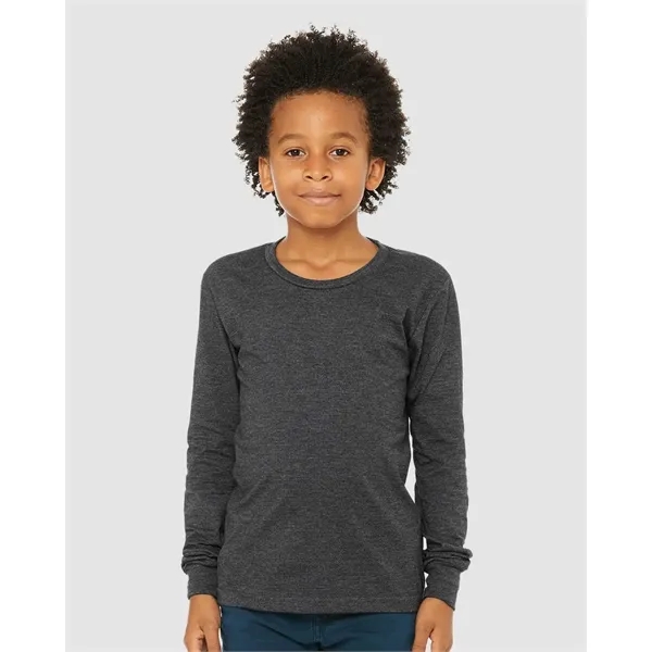 BELLA + CANVAS Youth Heather CVC Long Sleeve Tee - BELLA + CANVAS Youth Heather CVC Long Sleeve Tee - Image 12 of 26