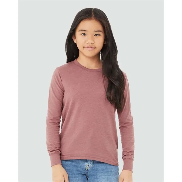 BELLA + CANVAS Youth Heather CVC Long Sleeve Tee - BELLA + CANVAS Youth Heather CVC Long Sleeve Tee - Image 18 of 26
