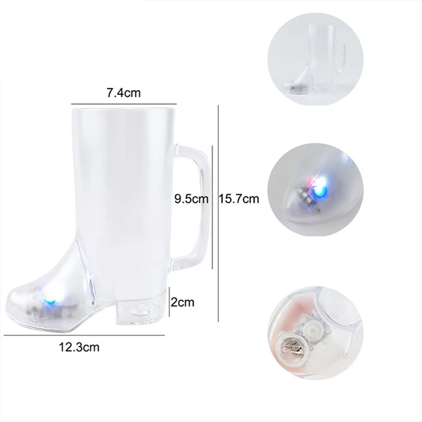 16 Oz Flashing Bar Boot Glass 8 Mode Led Light-Up Beer Mug - 16 Oz Flashing Bar Boot Glass 8 Mode Led Light-Up Beer Mug - Image 1 of 5